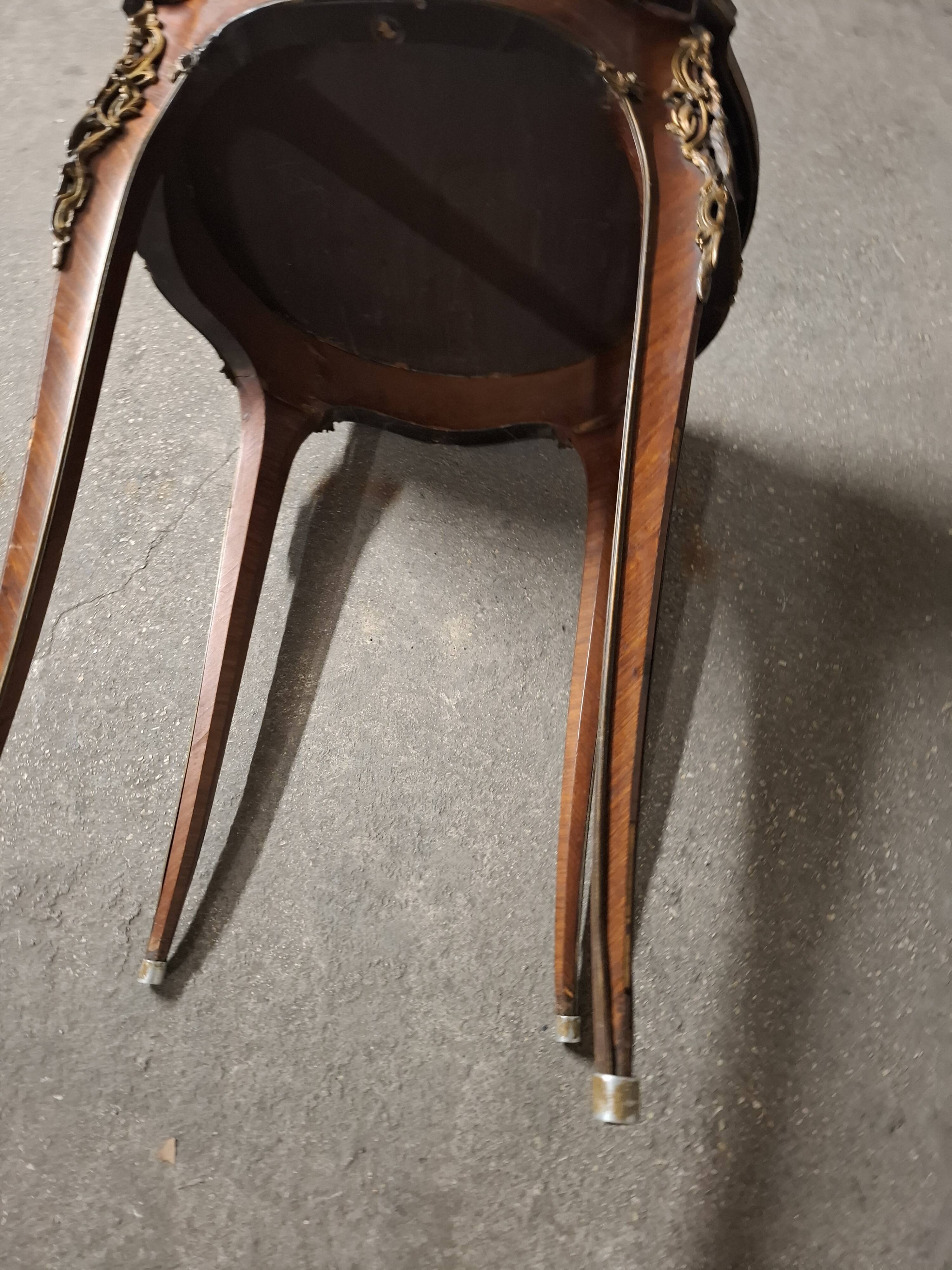 Louis XV style gueridon side table in marquetry