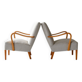 Pair of 1950s Scandinavian teak armchairs