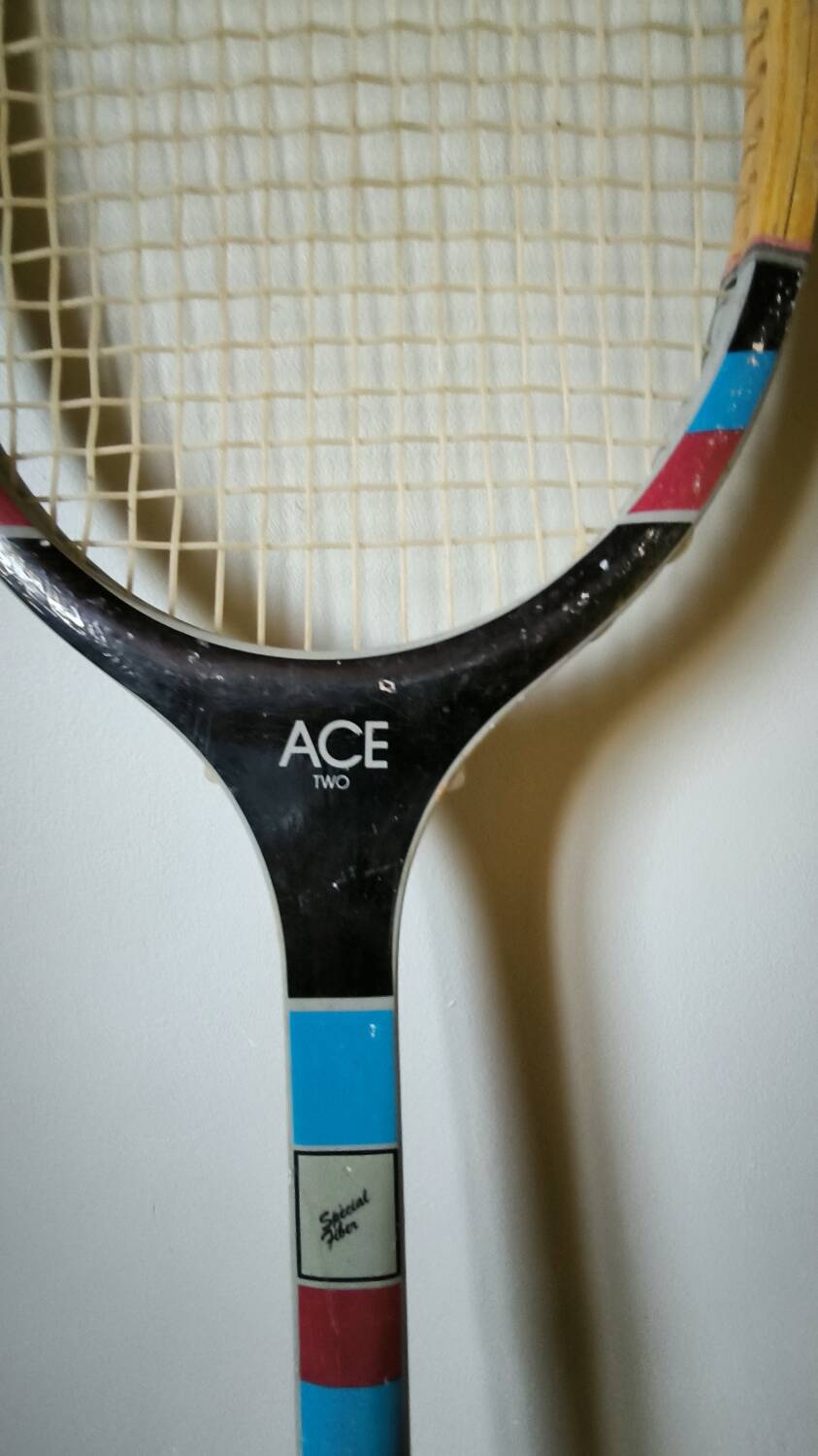 Vintage wooden tennis racket Ace Two Sport 2000