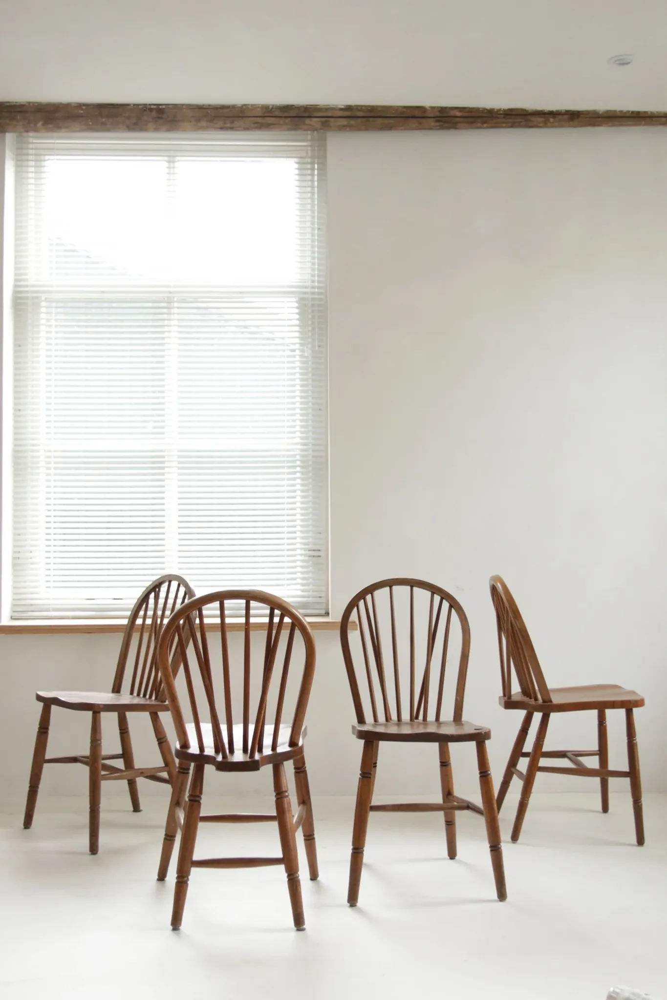 Set of 4 19th-century British military Windsor chairs – WD stamped