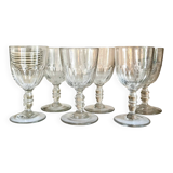 6 crystal stemmed glasses attributed to Baccarat, Gondole model