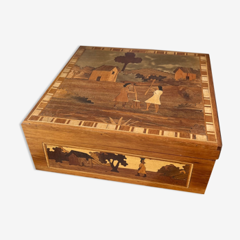 Bamboo marquetry box