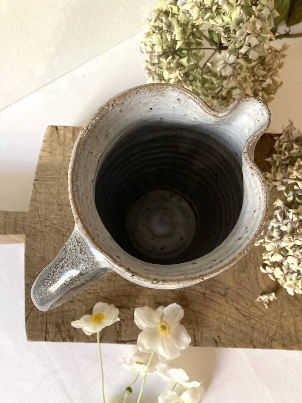 Light blue-grey glazed stoneware jug/pitcher