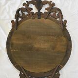 Ancient golden wood witch mirror - late 19th century
