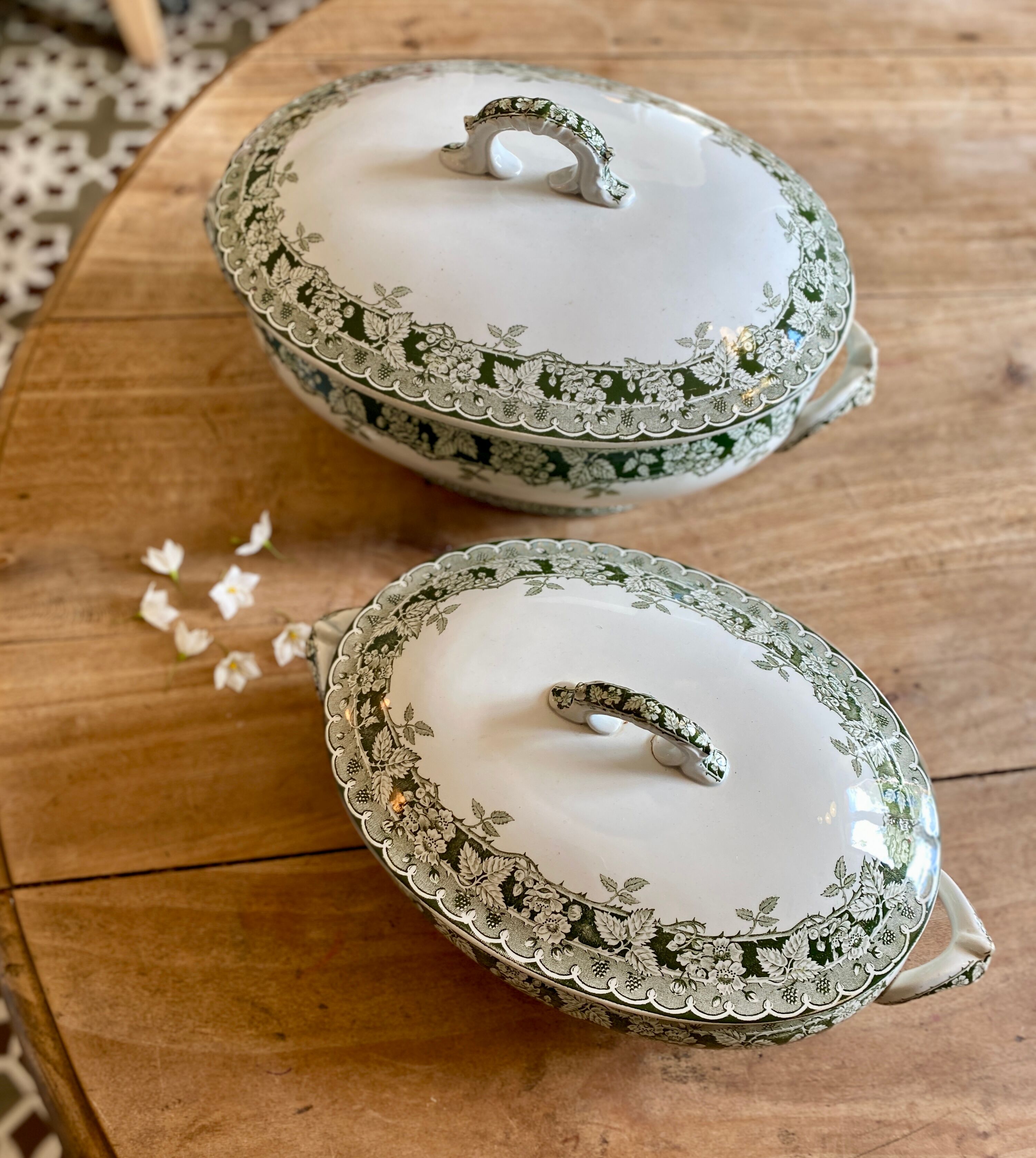 Large old tureen in iron earth, model Murier de Saint amand