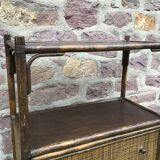 Secretary in rattan and vintage caning 1960