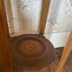 Fifth wheel / Carved wooden plant door with double top - brown marble around 1900