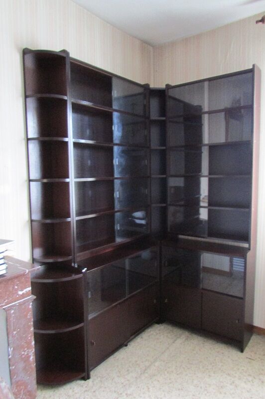 Scandinavian style angle bookcase, modular, 1970s