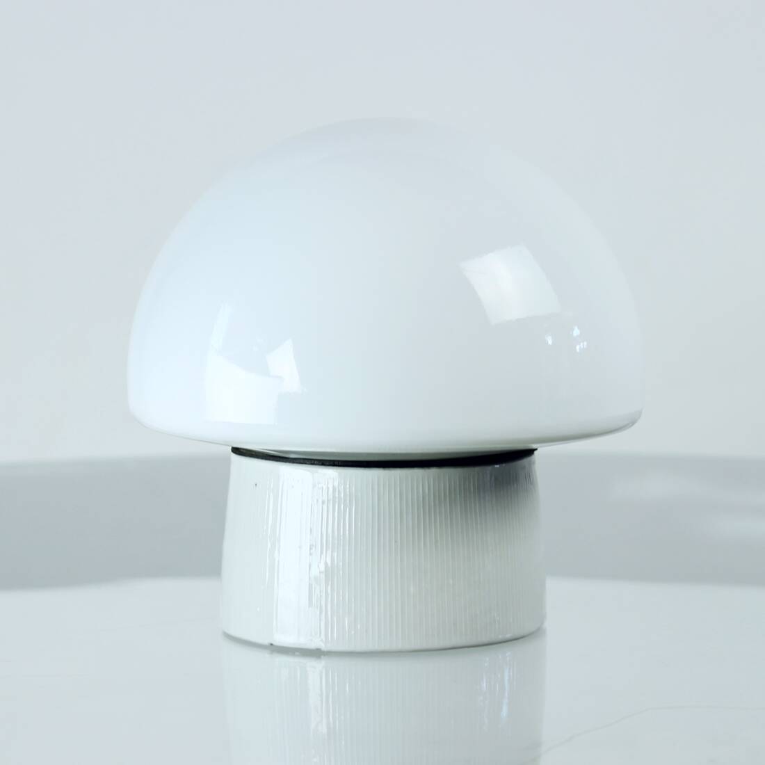 Mid Century Ceiling Or Wall Lamp In Ceramic & White Opaline Glass, Czechosl