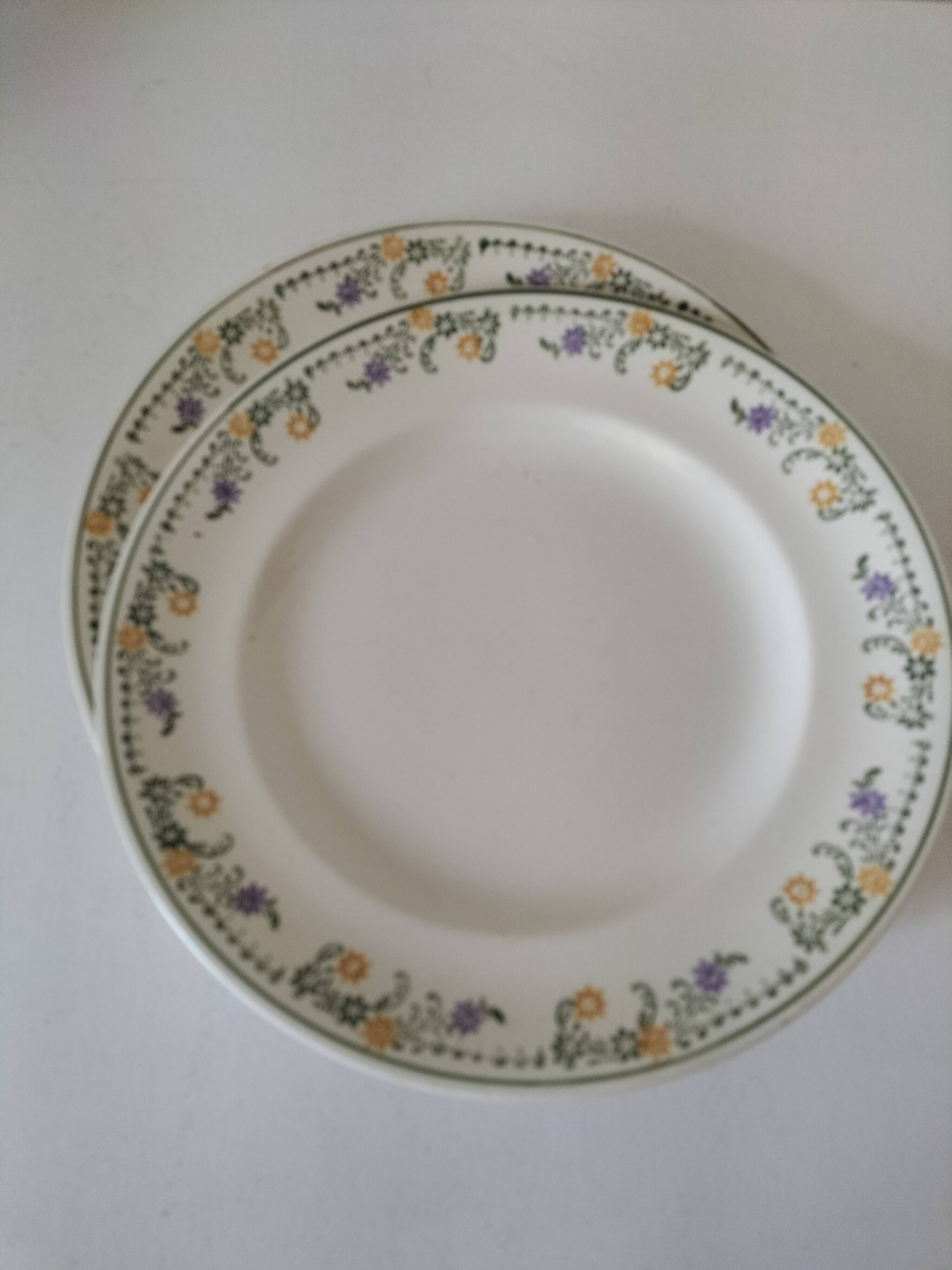 Pair of antique Longwy plates, Didier model, Circa 1870–1910