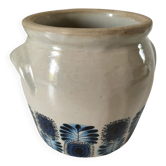 Stoneware pot L.M.L. (L Marin-Laflèche) Palma decoration – 1970s