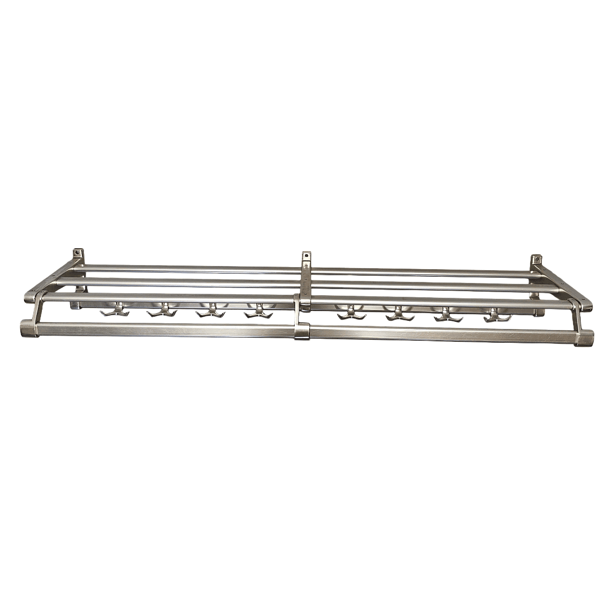 Vintage Aluminium Coat Rack With Hat Shelf – 1970s