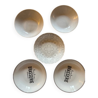 Lot de 5 assiettes creuses