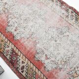 3x9 Rug For Hallway Antique Red Vintage Runner Rug, 102x261Cm SK 3931