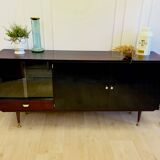 Vintage enfilade design 60s/70s – wood and black lacquer
