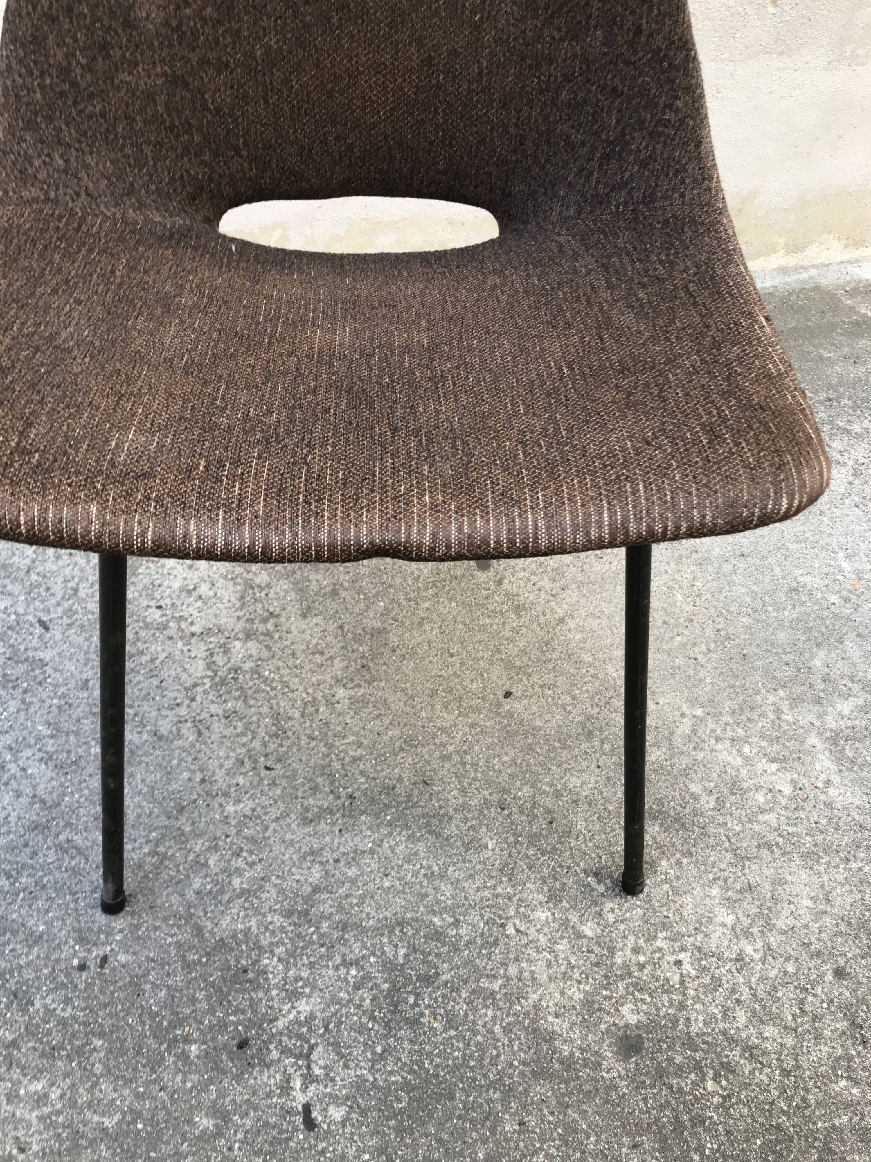 Set of 6 chairs "Tonneau" Pierre Guariche, Steiner Editions