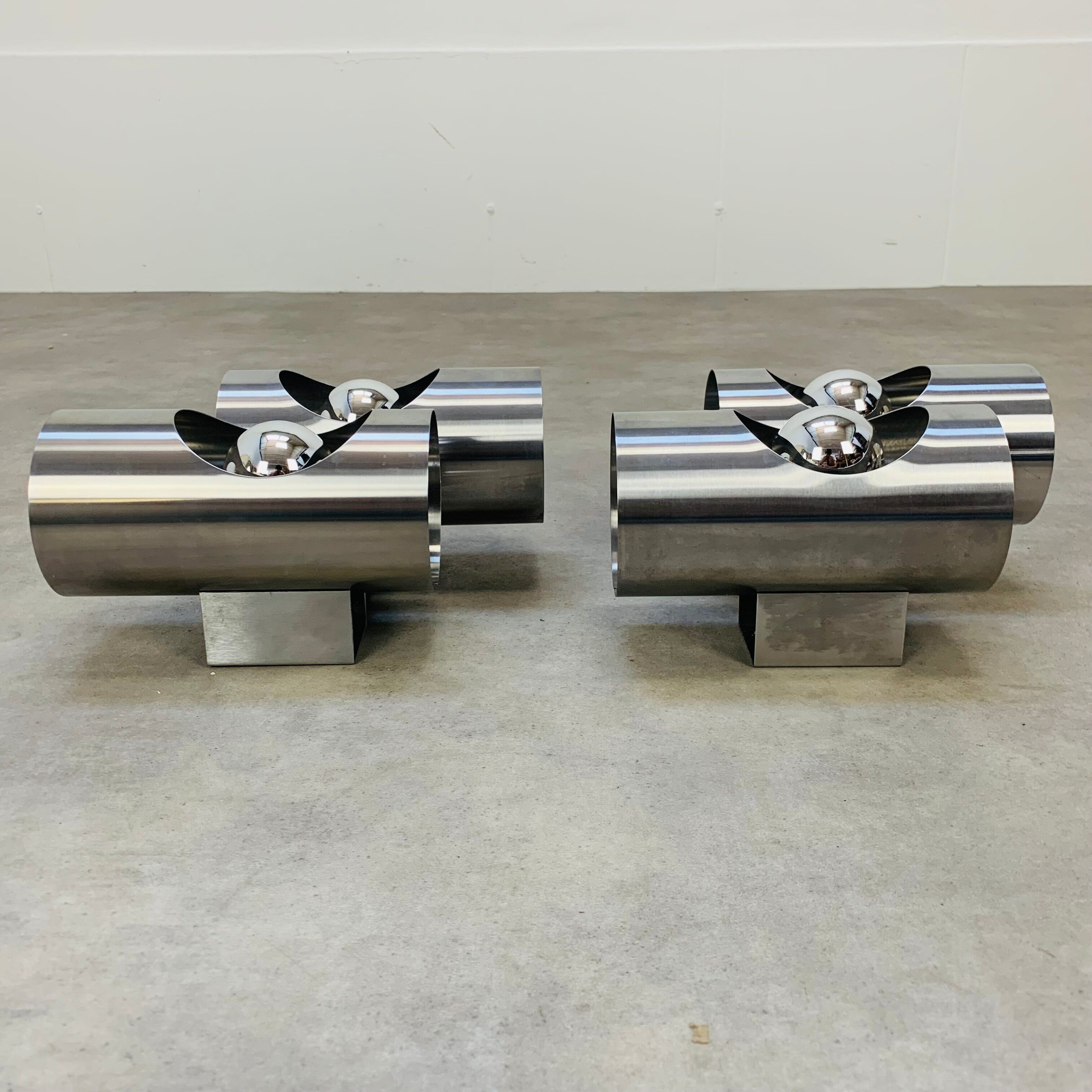 Pair of Oxar 70s wall lamps space age style