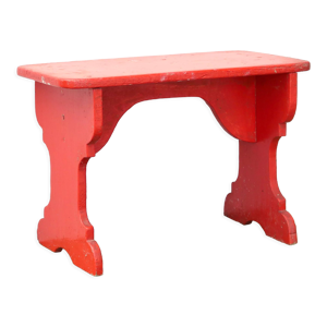 Banc marche pied rouge en bois