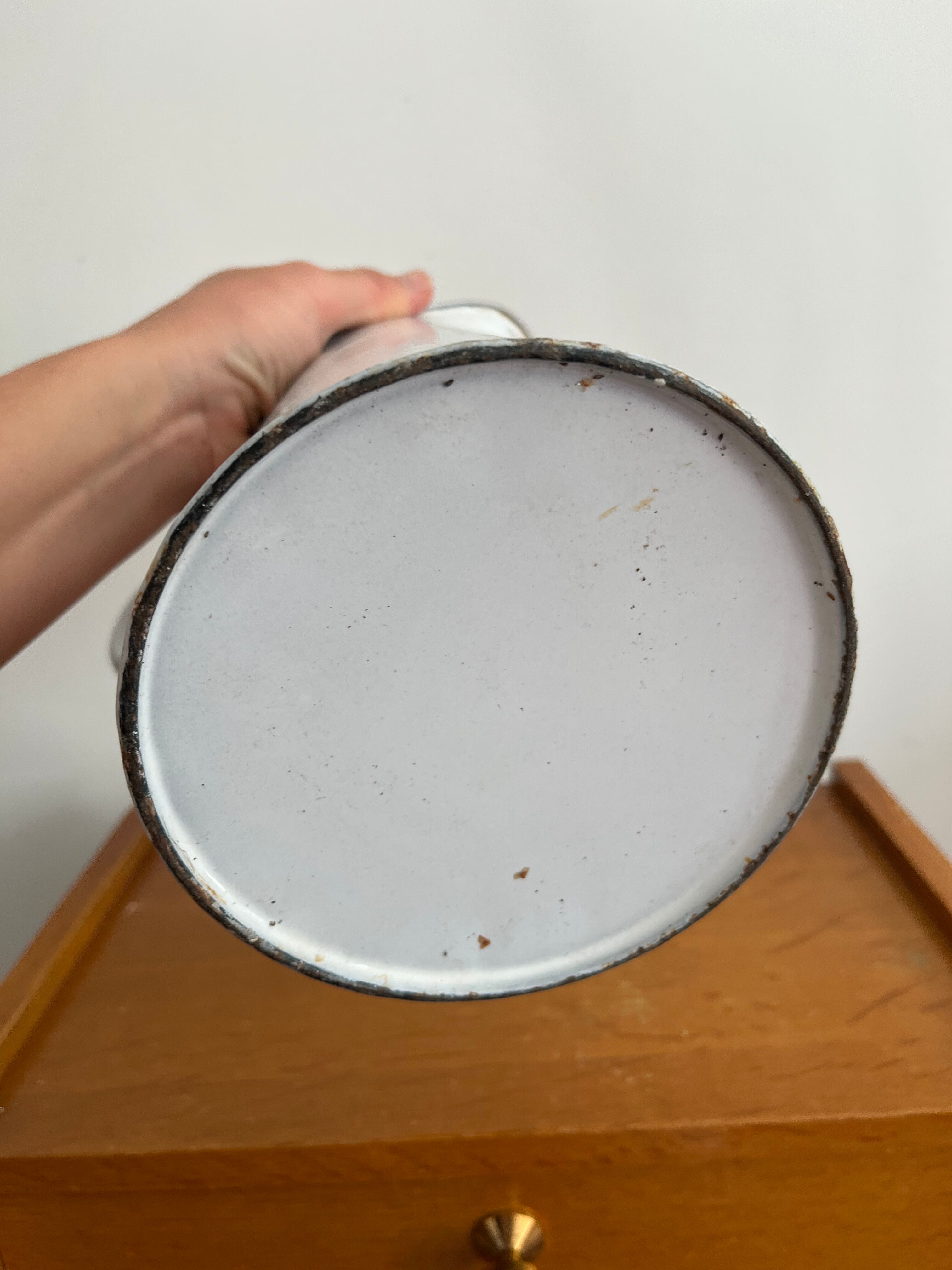 Antique enamelled broc vase