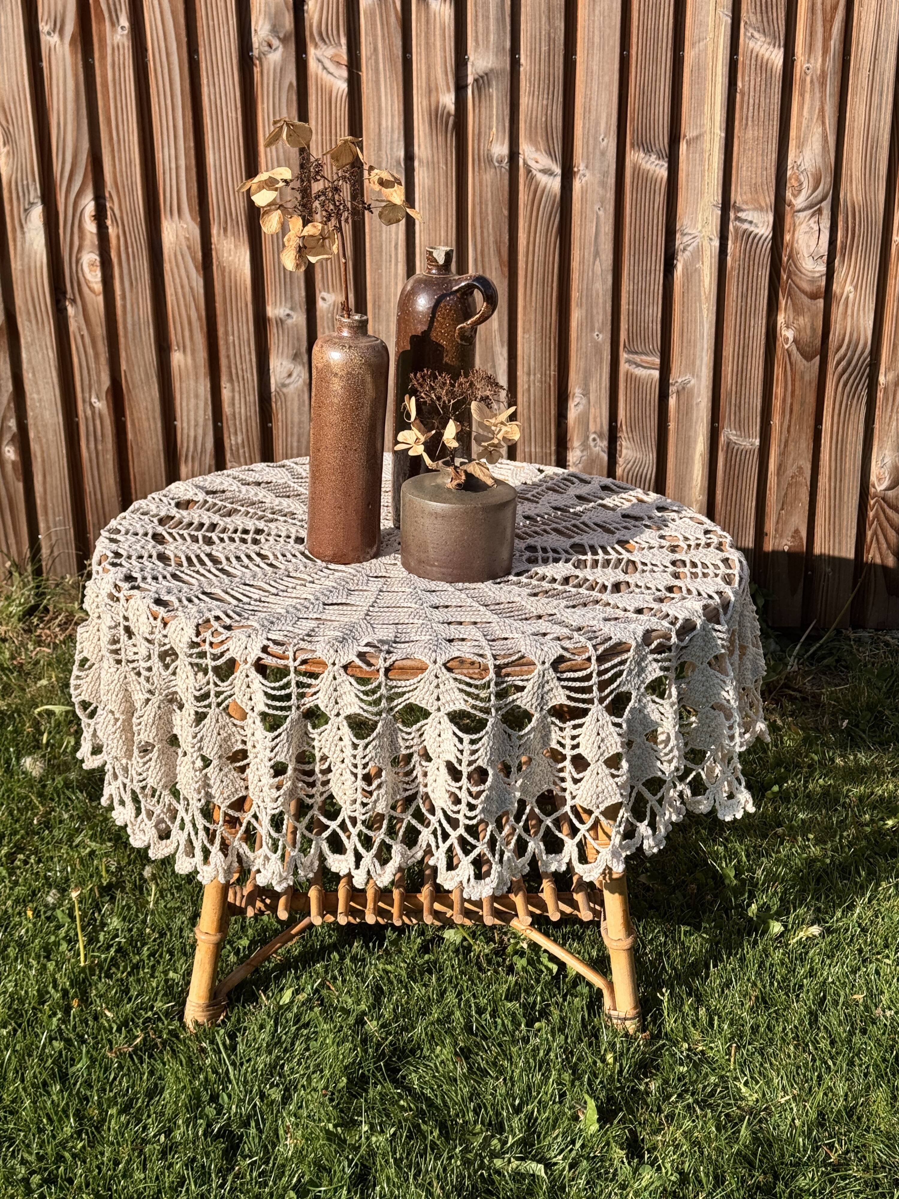 table basse rotin vintage, style Audoux et minet