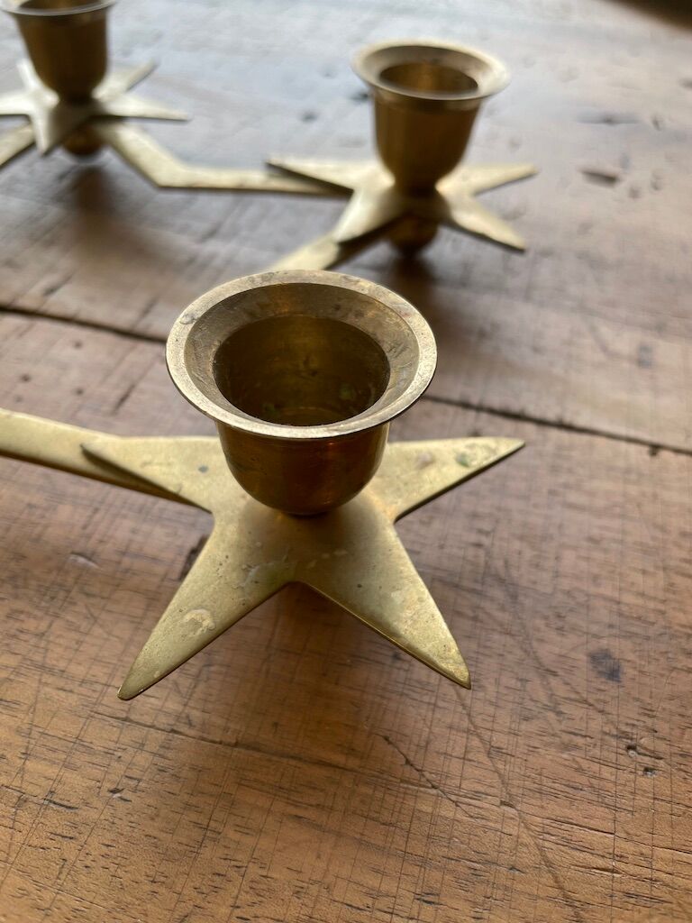 Brass star bougeoir