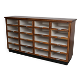Vintage Dutch Walnut Haberdashery Shop Cabinet / Vitrine, 1950s