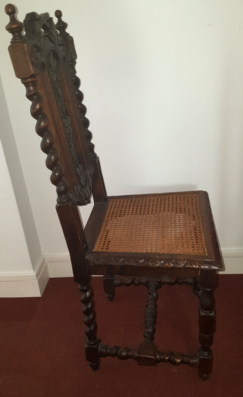 4 Twisted gothic chairs seated