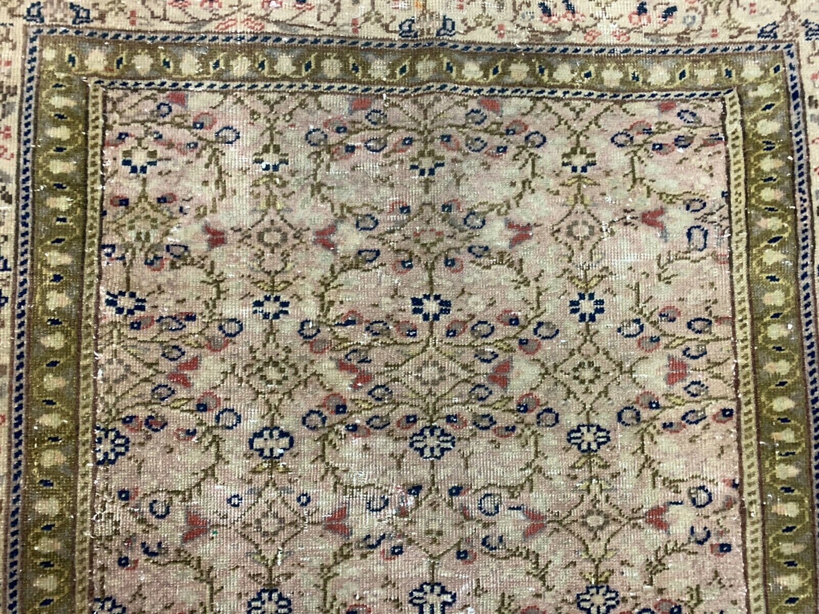 Distressed Turkish Rug 176x116 cm wool Vintage shabby Chic Tribal Brown, Beige