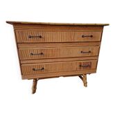 Rattan and wicker chest of drawers 1960