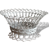 White metal fruit basket