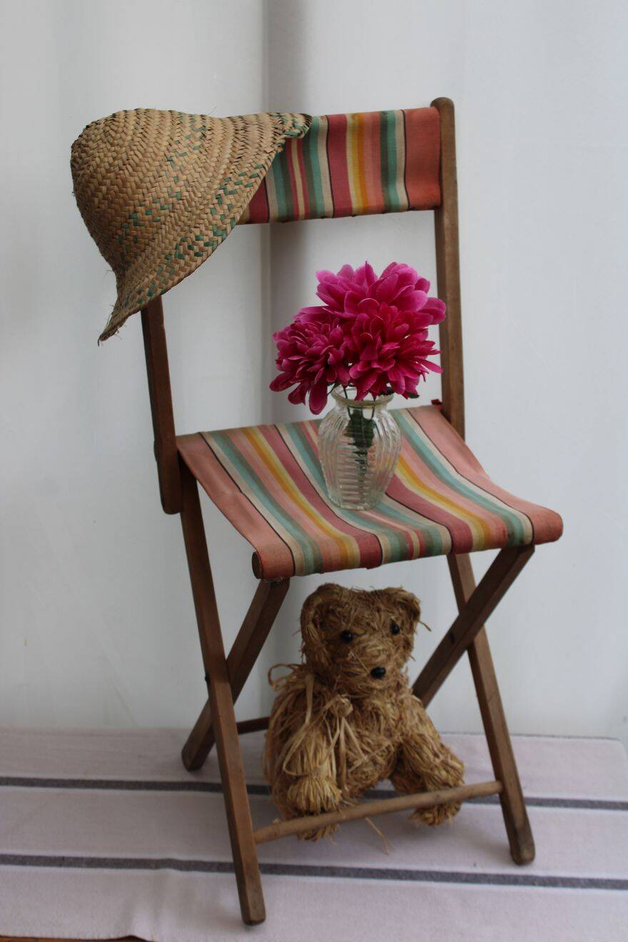 Old wooden folding chair