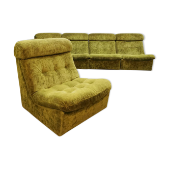 Vintage modular sofa green velvet ‘Bohemian’