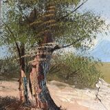 Oil on canvas countryside landscape