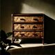 Commode rotin et bambou 1960