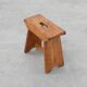 Rustic Pine Stool with Cut-Out Trestle Legs, Sweden, circa 1920