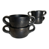Set de 4 bols à anses Robert Picault Vallauris 1960