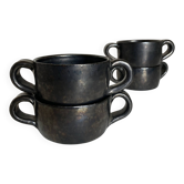Set de 4 bols à anses Robert Picault Vallauris 1960