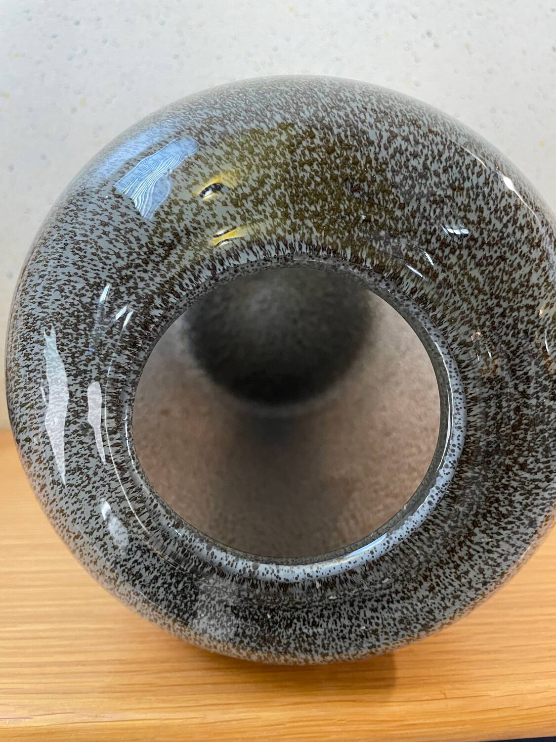 Mouth blown Murano glass vase