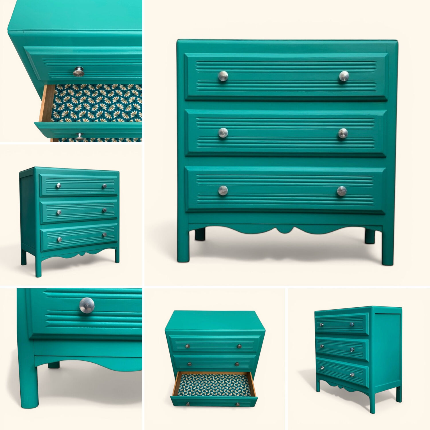 Commode art déco vert émeraude