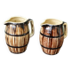 Pair of trompe l'oeil bistro pitchers, barrels