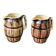 Pair of trompe l'oeil bistro pitchers, barrels