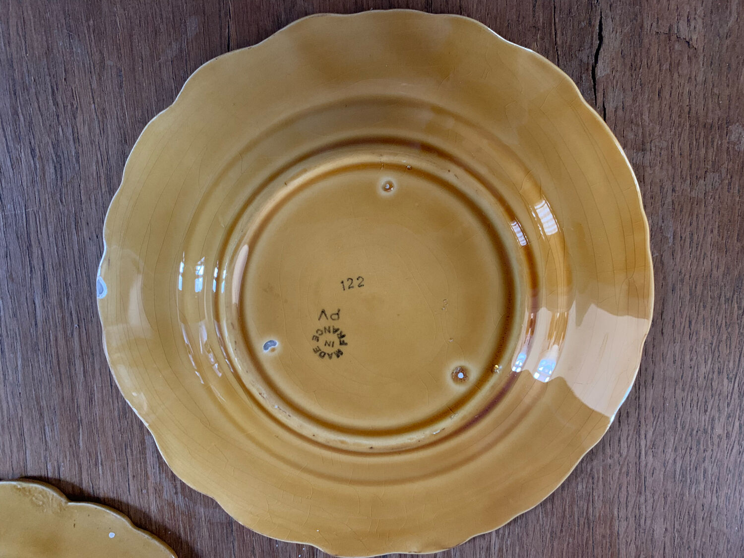 Pair of slip dessert plates