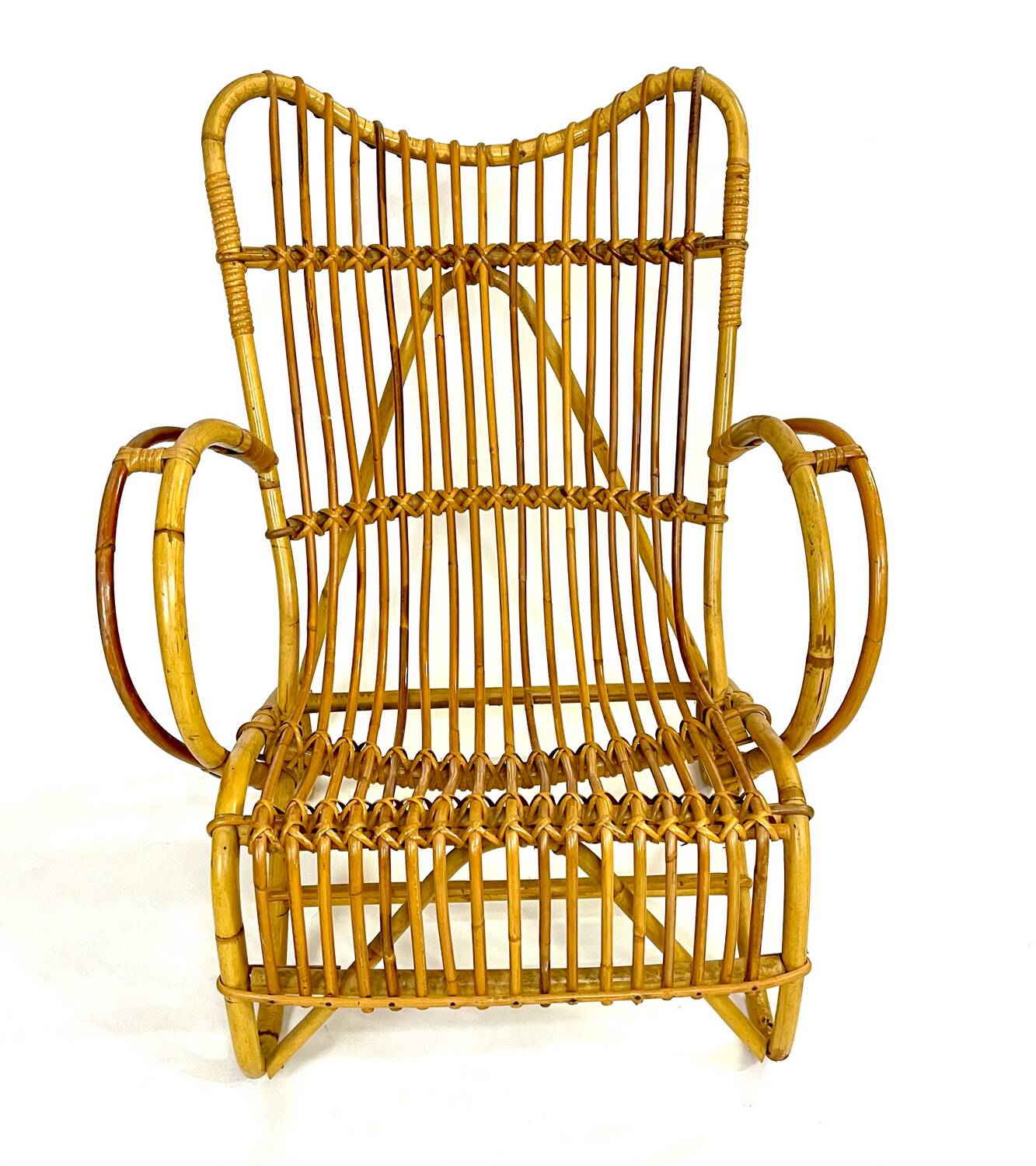 Fauteuil en rotin vintage Marlène