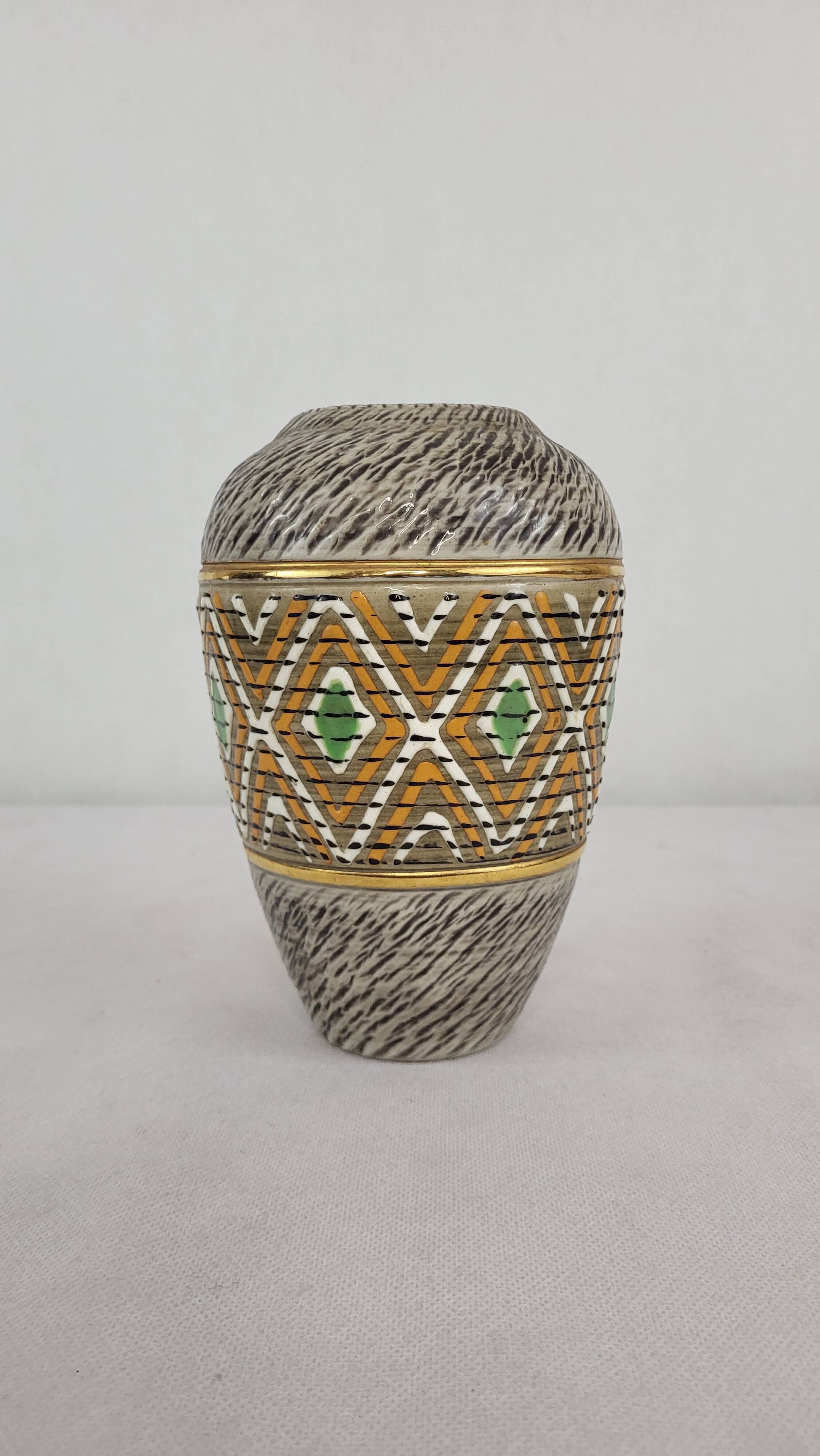 Stoneware vase signed Breugnot