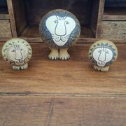 Set of 3 ceramic lions by Lisa Larson/Gustavsberg.