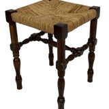 Vintage stool side table design brutalist design 60's oak