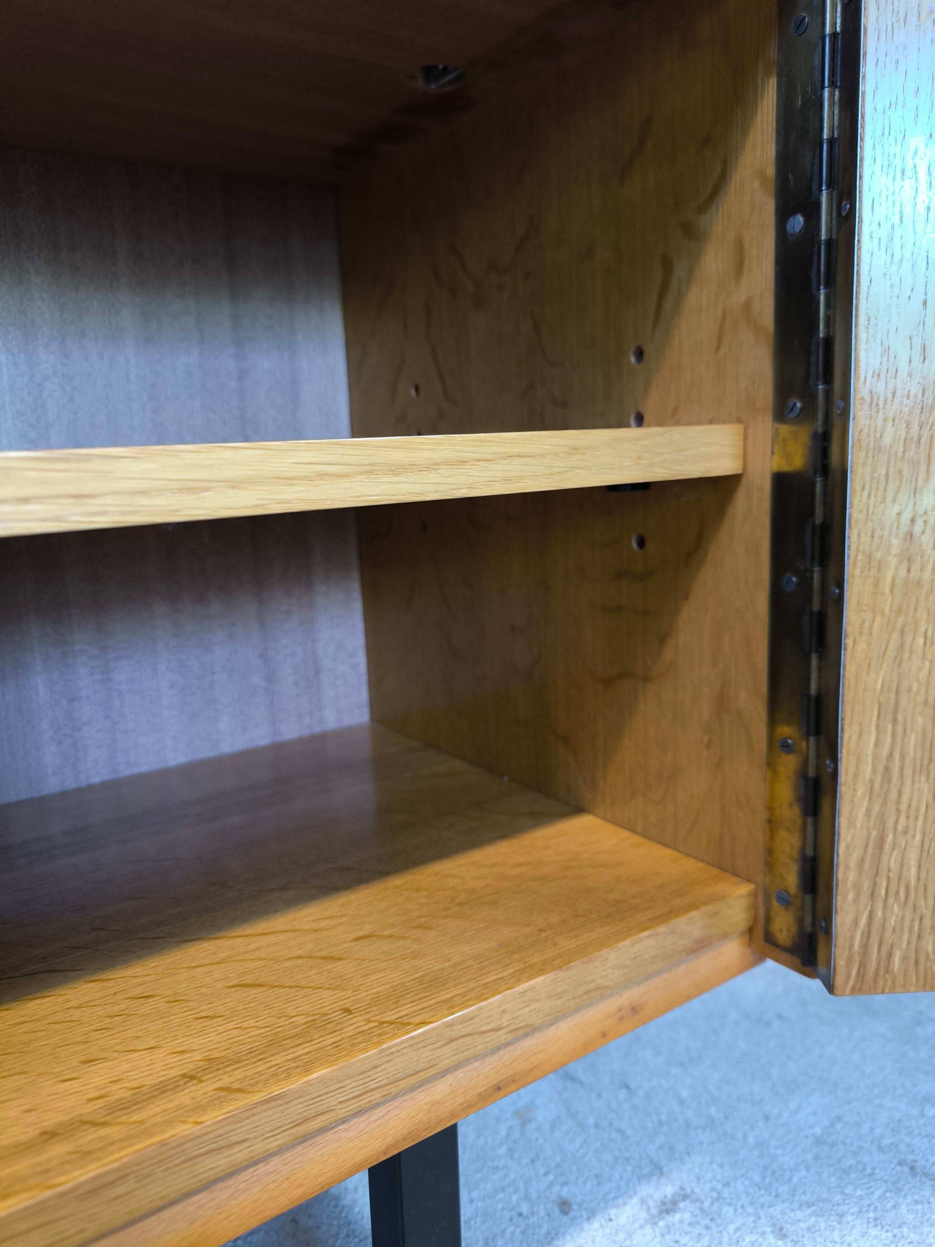 Vintage modernist display cabinet in wood