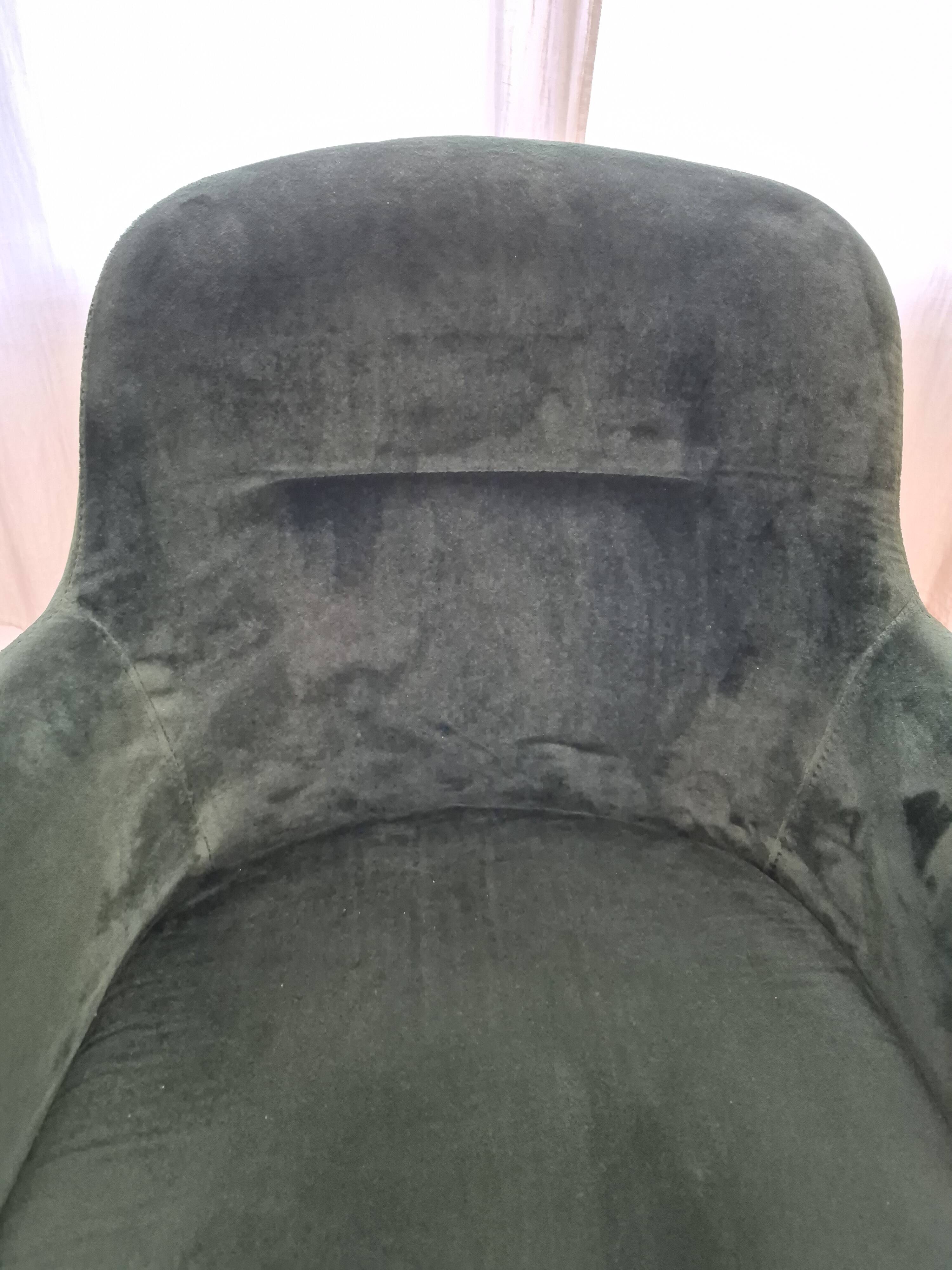 Fauteuil design italien torre 1961 – modèle da vinci 02 – velours vert