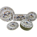 Dessert service, earthenware, Martres-Tolosane, signed Matet France