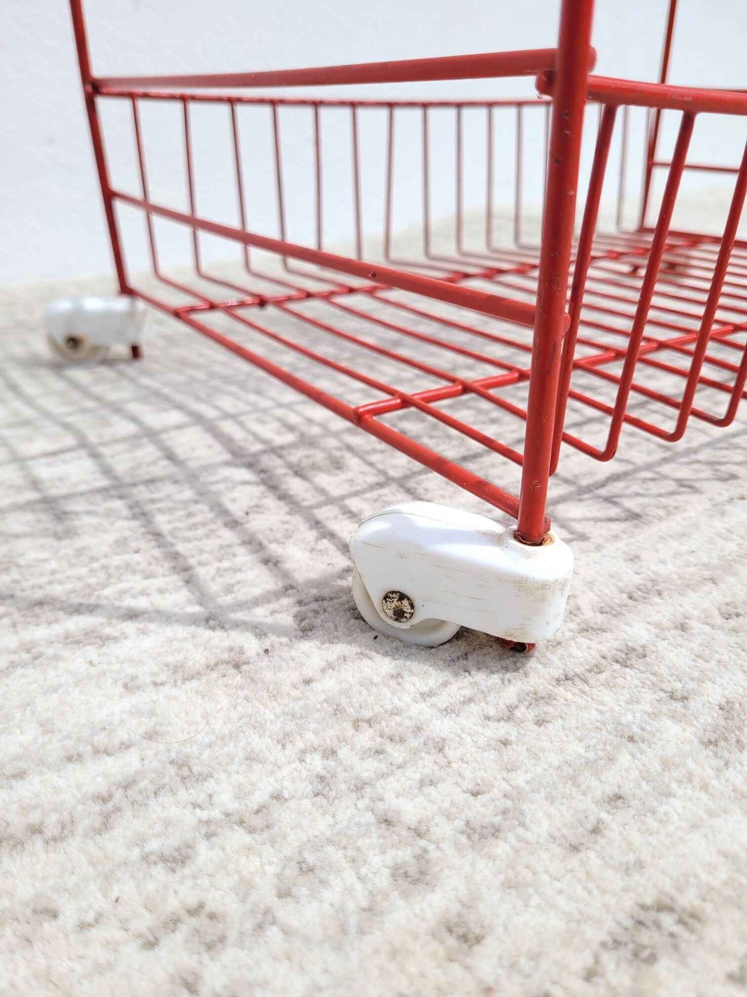 Dessert or small shelf with vintage wheels